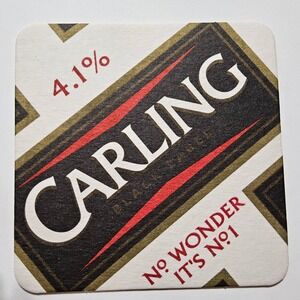 Carling Black Label 4.1% Beer Coaster Footballs No1 Website Memorabilia‎